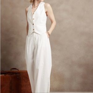 🏷️NWT🤍 Banana Republic - Linen Vest, White 🤍